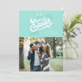 Foto van konijnenoren "Happy Pasen" Feestdagenkaart (Staand voorkant)