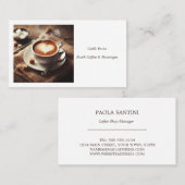 Foto van kopje koffie visitekaartje (Voorkant / Achterkant)