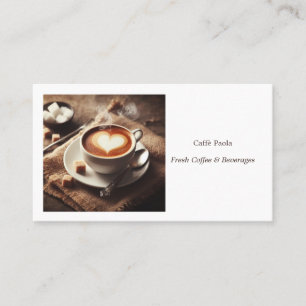 Foto van kopje koffie visitekaartje