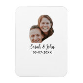 Foto van koppel toevoegen naam datum eenvoudige br magneet (Verticaal)
