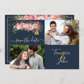 Foto van Koraallampjes marineren sparen de datum Kaart (Voorkant / Achterkant)