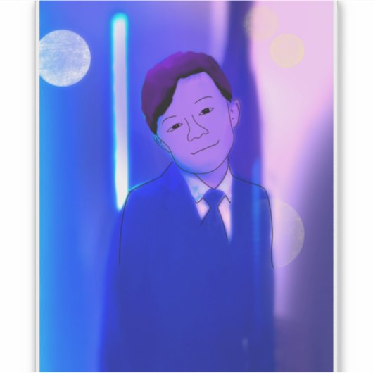 Foto van kunstenaar sticker (Voorkant)