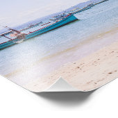 Foto van kustkunst Blauw Zee en boten Afdruk (Hoek)