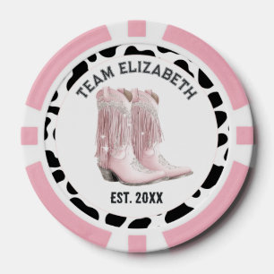 Foto van Laarzen met Roze Franje voor Laatste Rode Poker Chips