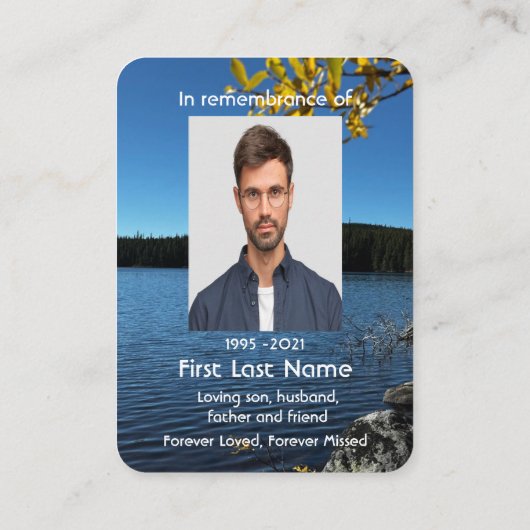 Foto van Lake Trees Pocket Keepsake Visitekaartje (Achterkant)