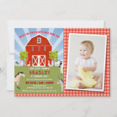 Foto van landbouwhuisdieren 1e verjaardag kaart (Voorkant)