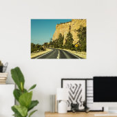 Foto van landschap langs de weg in de VS Poster (Thuiskantoor)