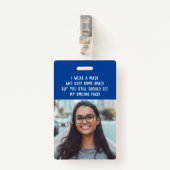 Foto van leerkrachten en noem blauw badge (Voorkant met clip)