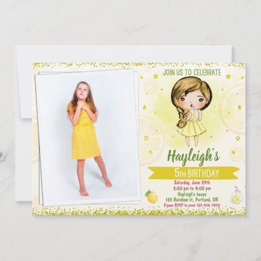 Foto van Lemon Citrus verjaardagslimonade Kaart (Voorkant)