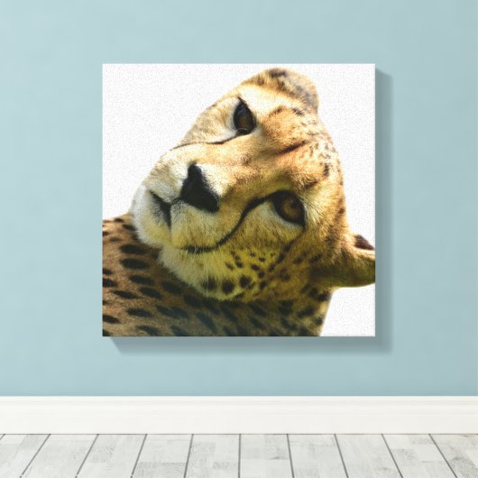 Foto van Leopard cheetah wild oerwoud Canvas Afdruk (Insitu (Houten vloer))