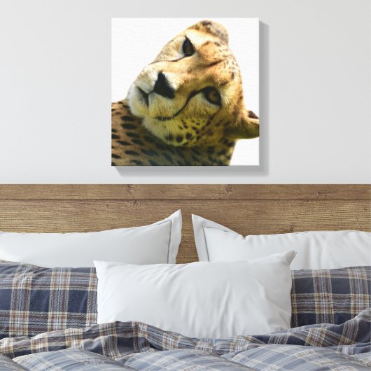Foto van Leopard cheetah wild oerwoud Canvas Afdruk (Insitu (Slaapkamer))