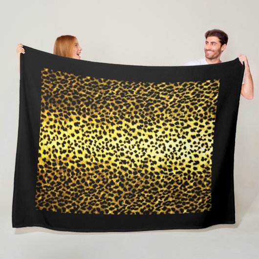 Foto van Leopard Wallpaper Fleece Deken (In situ)