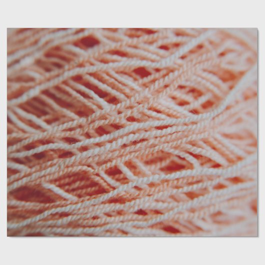 Foto van lichtkoraalroze garen cadeaupapier (Vlak)