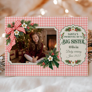 Foto van lieve Kerstman die mij tot grote zus bomb Feestdagenkaart