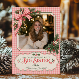 Foto van lieve Kerstman die mij tot grote zus bomb Feestdagenkaart