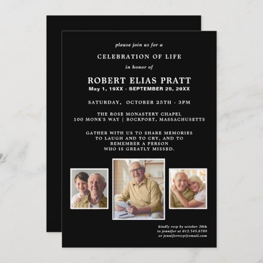 Foto van Life Black White 3 Kaart (Voorkant / Achterkant)