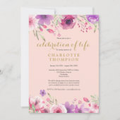 Foto van Life Blush Pink Gold Floral Kaart (Voorkant)