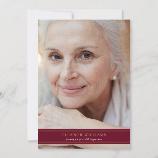 Foto van Life Burgundy Floral Kaart (Achterkant)