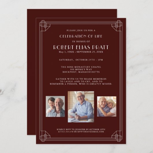 Foto van Life Burgundy Red White 3 Kaart (Voorkant / Achterkant)