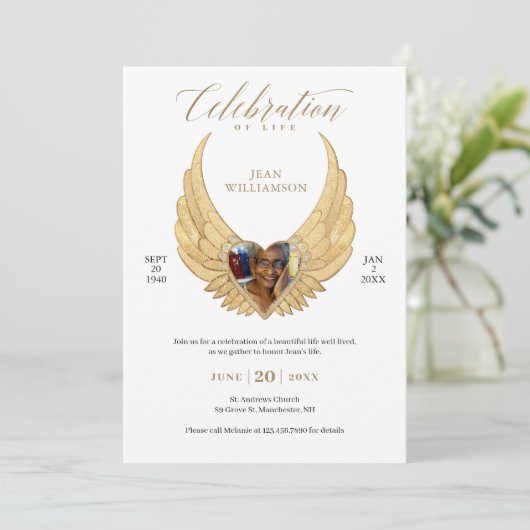 Foto van Life Gold Angel Wings Kaart (Staand voorkant)