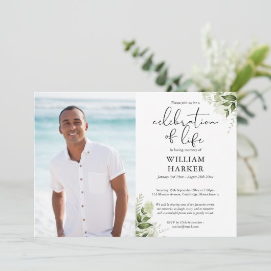 Foto van Life Greenery Funeral Kaart (Staand voorkant)