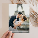 foto van lijst trouwdag dank je creditcard bedankkaart<br><div class="desc">Een moderne trouwfotokaart met een prachtig afbeelding van de nieuwe wippen en een klassiek wit lijst. Voeg een persoonlijk bedankbericht toe en je kunt je eigen trouwfoto uploaden.</div>