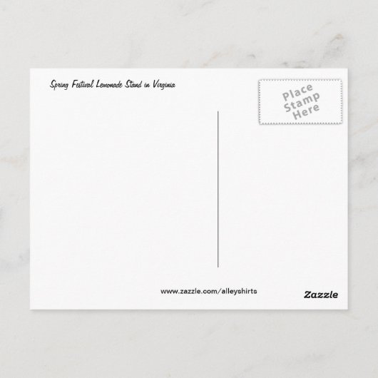 Foto van limonade stand-ups en Lemons-festival Briefkaart (Achterkant)