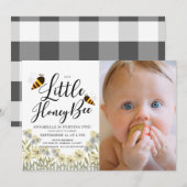 Foto van Little Honey Bee Daisy 1e verjaardag Kaart (Voorkant / Achterkant)