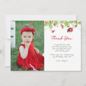 Foto van Little Ladybug Girl Birthday Bedankkaart (Voorkant)