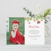 Foto van Little Ladybug Girl Birthday Bedankkaart (Staand voorkant)