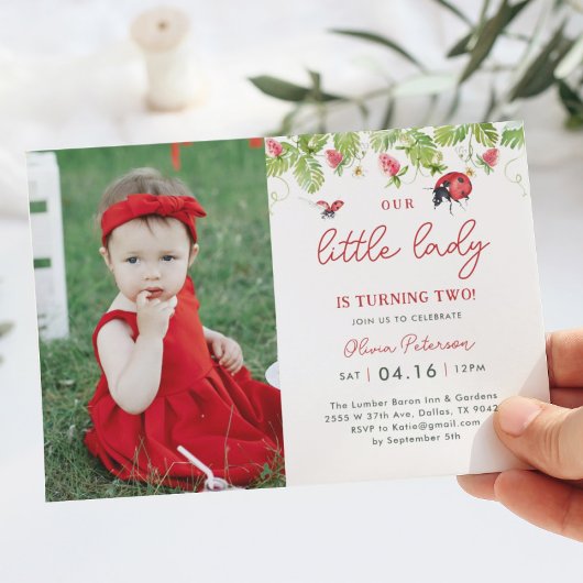 Foto van Little Ladybug Girl Birthday Kaart