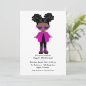 Foto van Little Mode Black Girl Party Kaart (Staand voorkant)