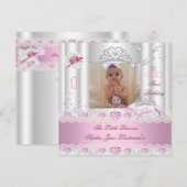 Foto van Little Princess First Birthday Party Kaart (Voorkant / Achterkant)