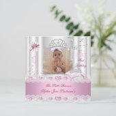 Foto van Little Princess First Birthday Party Kaart (Staand voorkant)