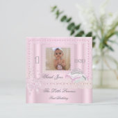 Foto van Little Princess First Birthday Party Kaart (Staand voorkant)
