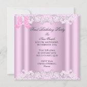 Foto van Little Princess First Birthday Party Kaart (Achterkant)