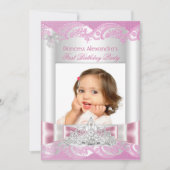Foto van Little Princess Girl First Birthday Kaart (Voorkant)