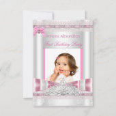Foto van Little Princess Girl First Birthday Kaart (Voorkant)