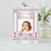 Foto van Little Princess Girl First Birthday Kaart (Staand voorkant)