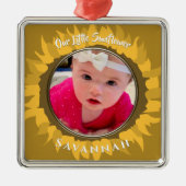 Foto van Little Sunflower Baby Metalen Ornament (Voorkant)