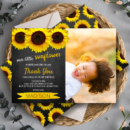 Foto van Little Sunflower Chalkboard Birthday Bedankkaart