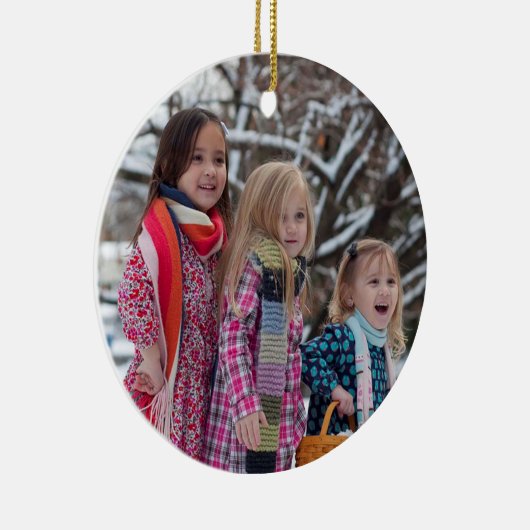 Foto van Llama met kerstnaam Keramisch Ornament (Rechts)