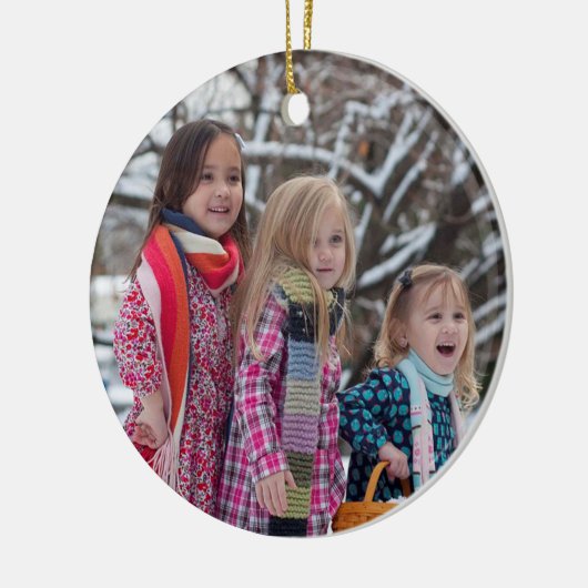 Foto van Llama met kerstnaam Keramisch Ornament (Links)