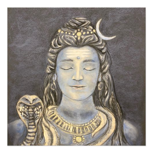 Foto van Lord Shiva Meditating Afdruk (Voorkant)