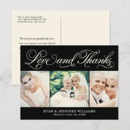 Foto van Love and Bedankt Black Weddenschap Hartel Briefkaart