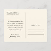 Foto van Love and Bedankt Black Weddenschap Hartel Briefkaart (Achterkant)