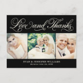 Foto van Love and Bedankt Black Weddenschap Hartel Briefkaart (Voorkant)