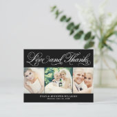 Foto van Love and Bedankt Black Weddenschap Hartel Briefkaart (Staand voorkant)