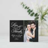 Foto van Love and Bedankt Black Weddenschap Hartel Briefkaart (Staand voorkant)