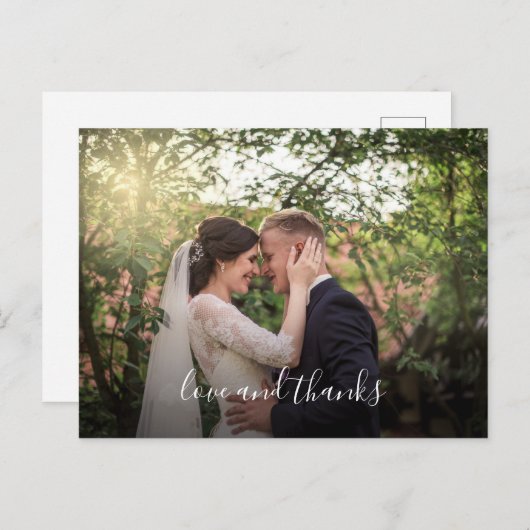 Foto van Love and bedankt bruiloft bedankt Briefkaart (Voorkant / Achterkant)